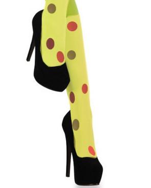 Mi-bas-opaque-Kiwi-pois-de-couleurs-avant