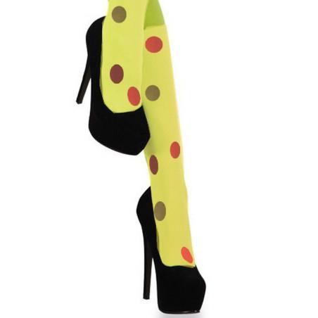 Mi-bas-opaque-Kiwi-pois-de-couleurs-avant