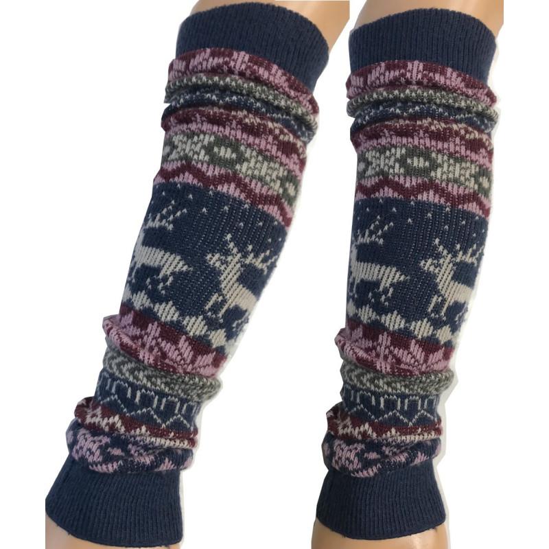 Guêtres laine Angora motifs Norvégiens