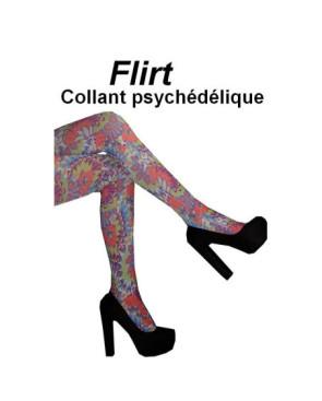 Collant Flirt  fleurs orangers psychédéliques