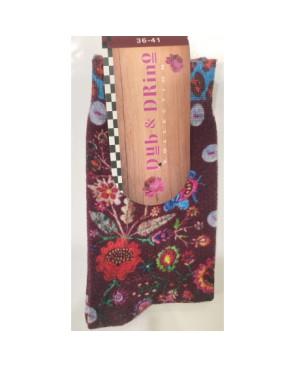 Chaussettes Bambou imprimé léopard fleuri