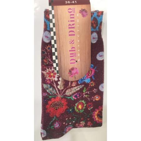 Chaussettes Bambou imprimé léopard fleuri