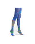 Collant Veloutes et rayures asymétrique Bleu