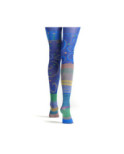 Collant Veloutes et rayures asymétrique Bleu
