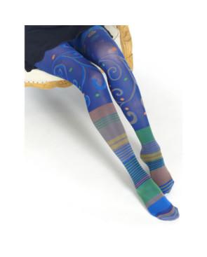 Collant Fil de Joie Veloute pois rayures Asymétrique Fil de jour