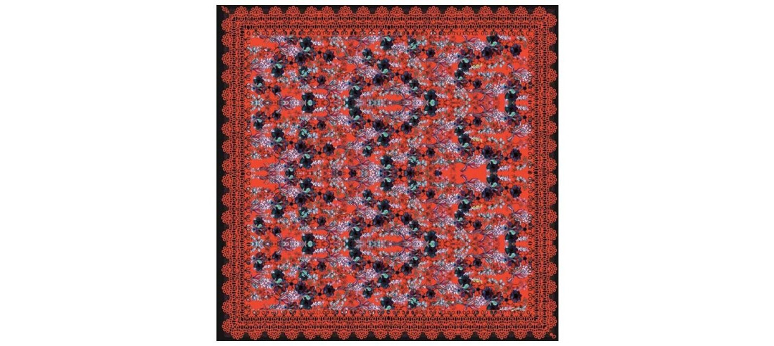 Carré imprimé antoinette Rouge