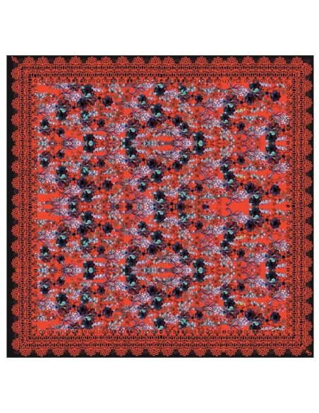 Carré imprimé antoinette Rouge