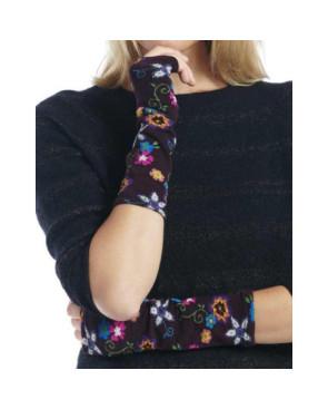 Mitaines manchons Bouquet Veloute fleur Bordeaux Dub et Drino