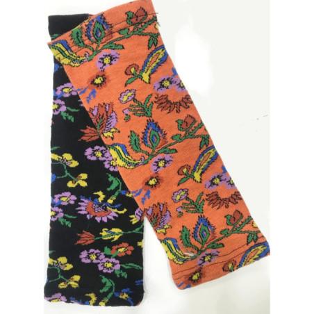 Mitaines-Manchons-Dub-et-Drino-coton-noir-orange-asymétrique