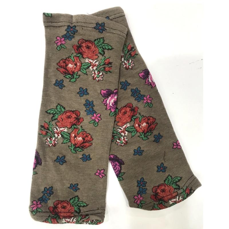 Mitaines Manchon Brun Bouquet fleuri Fil de jour