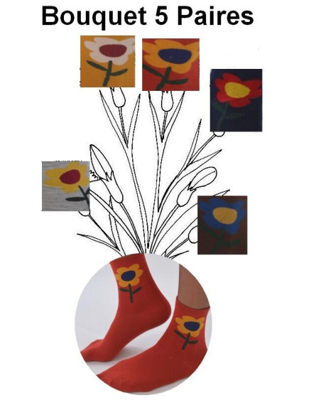 Chaussettes Fleurs sauvages 6 petales