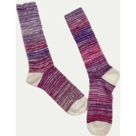 Chaussettes laine mohair Cotes dégradées tendance