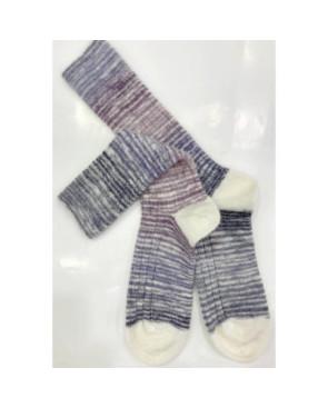  Chaussettes-Ciocca-1912-laine-mohair-brun-gris-violet-à-plat