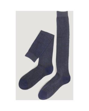 Mi-bas-Ciocca-1912-Cotes-lurex-coton-bleu-plat