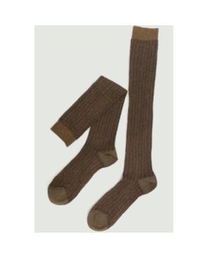 Mi-bas-Ciocca-1912-Cotes-lurex-coton-marron-plat
