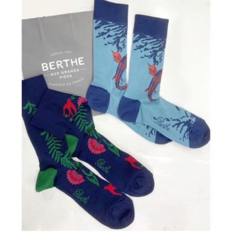 Coffret de Chaussettes Berthe aux Grands Pieds Homme poésie fil