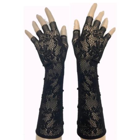 Mitaines Résille dentelle microfibre