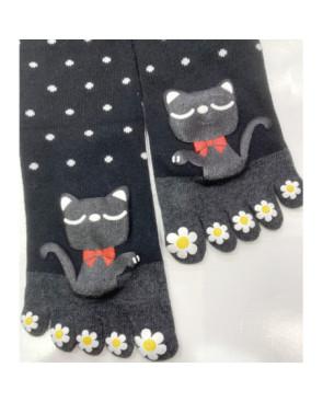 Chaussettes 5 doigts Plumetis et fantaisie chats