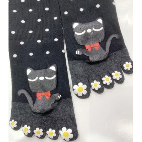Chaussettes 5 doigts Plumetis et fantaisie chats