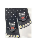 Chaussettes 5 doigts Plumetis chats à noeud pap