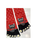 Chaussettes 5 doigts Plumetis chats à noeud pap