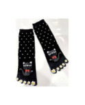 Chaussettes 5 doigts Plumetis chats à noeud pap