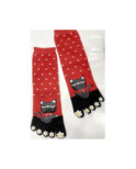 Chaussettes 5 doigts Plumetis chats à noeud pap