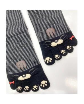 Chaussettes 5 doigts Chats rayures ludiques
