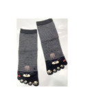 Chaussettes 5 doigts Rayures Chats Moustaches