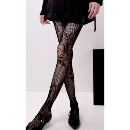 Collant Dentelle Bouquet Art Fleuri