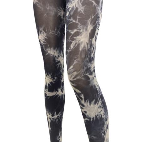 Collant Opaque Tye and Dye noir Les petits caprices