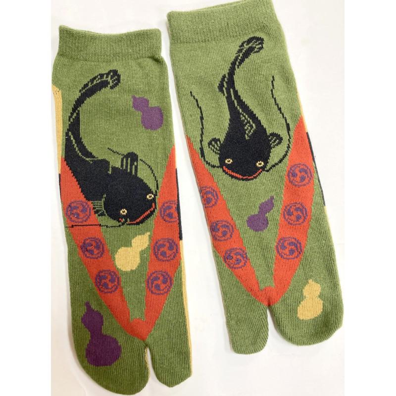 Chaussettes Tabis Japonaises Carpes noires