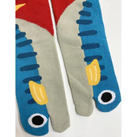 Chaussettes Tabis Japonaises Carpes Argentées