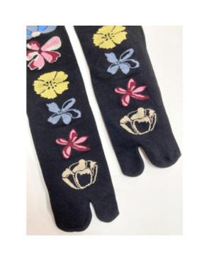 Chaussettes Tabis Japonaises courrones de fleurs