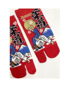 Chaussettes-Tabis-Coton-Judoka-rouge-détail