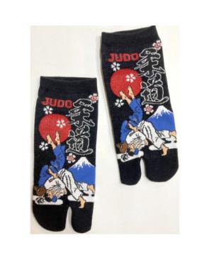 Chaussettes-Tabis-Coton-Judoka-noir-face