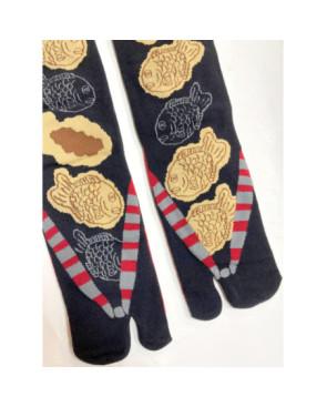 Chaussettes-Tabis-Coton-noir-Dorades-royales-Détail