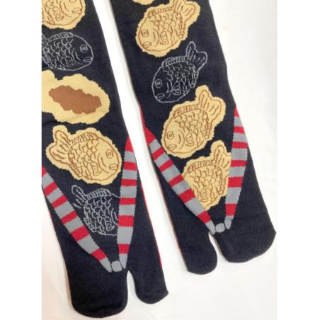 Chaussettes-Tabis-Coton-noir-Dorades-royales-Détail
