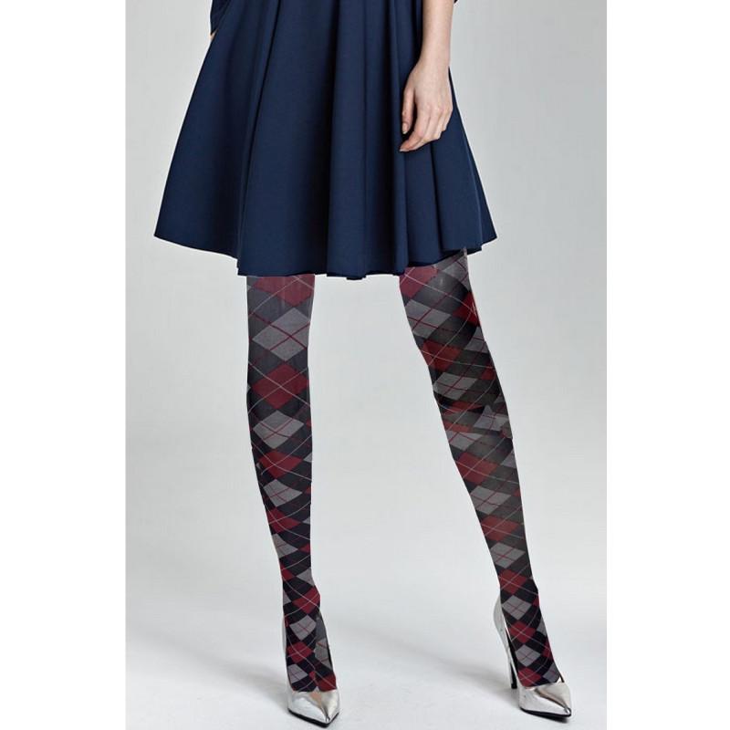 Collant Argyle Opaque Tendance Marine