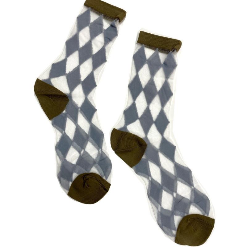 Chaussettes Crystal Arlequin Gris Tendance