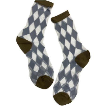 Chaussettes Crystal Arlequin Gris Tendance