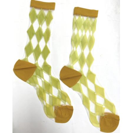 Chaussettes Crystal Arlequin Anis Tendance