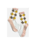 Chaussettes crystal Arlequin rose Vert