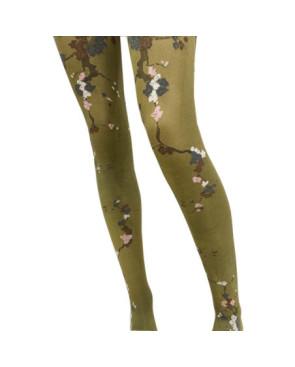  Collant-berthe-aux-grands-pieds-sakura-Fleuri-vert-amande-vrai-3-quart-profil