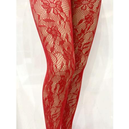 Collant Dentelle rouge  Les petits Caprices Fleuri