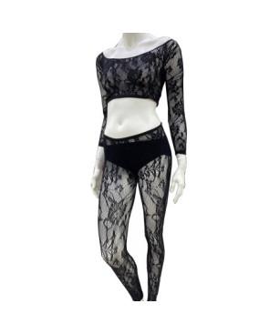 Coffret Top et leggings dentelle Bouquet fleuri