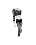 Coffret Top et leggings dentelle Bouquet fleuri