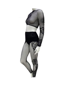 Coffret Top et leggings résille baroque