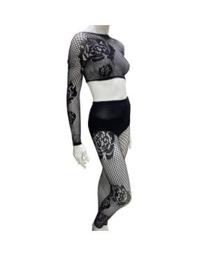 Coffret Top et leggings résille baroque
