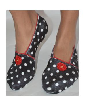 Chausson-coréen-lpc-ixli-dots-rouge-profil-3-quarts